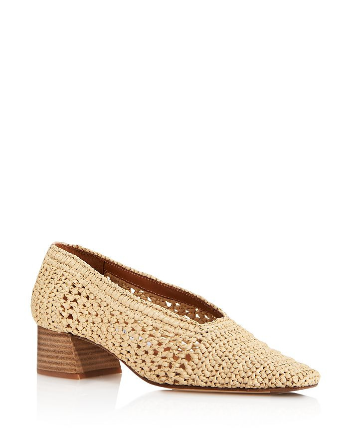 Women's Noa Raffia Stacked Heel Pump | Bloomingdale's (US)