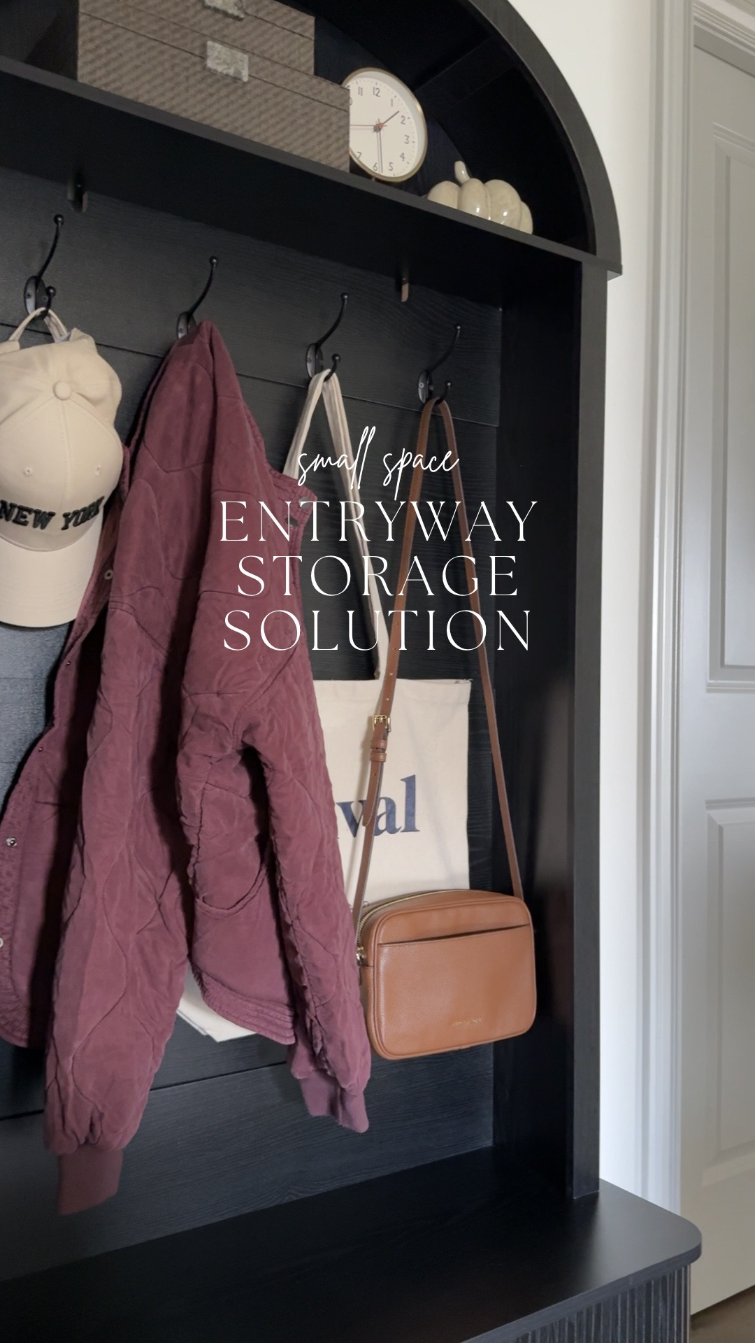 A stylish storage solution for smaller entryways! Love the arched design, fluted sliding doors and all the functionality packed into one piece—from hooks and a bench to closed storage for shoes and everyday essentials.

#LTKHome