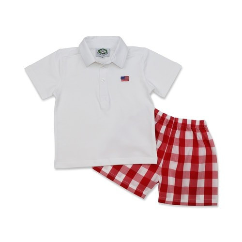 Red Buffalo Check Flag Short Set | Cecil and Lou