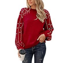 Blooming Jelly Women's Chunky Sweater Crewneck Sweatshirt Knit Lantern Sleeve Oversized Pullover Swe | Amazon (US)
