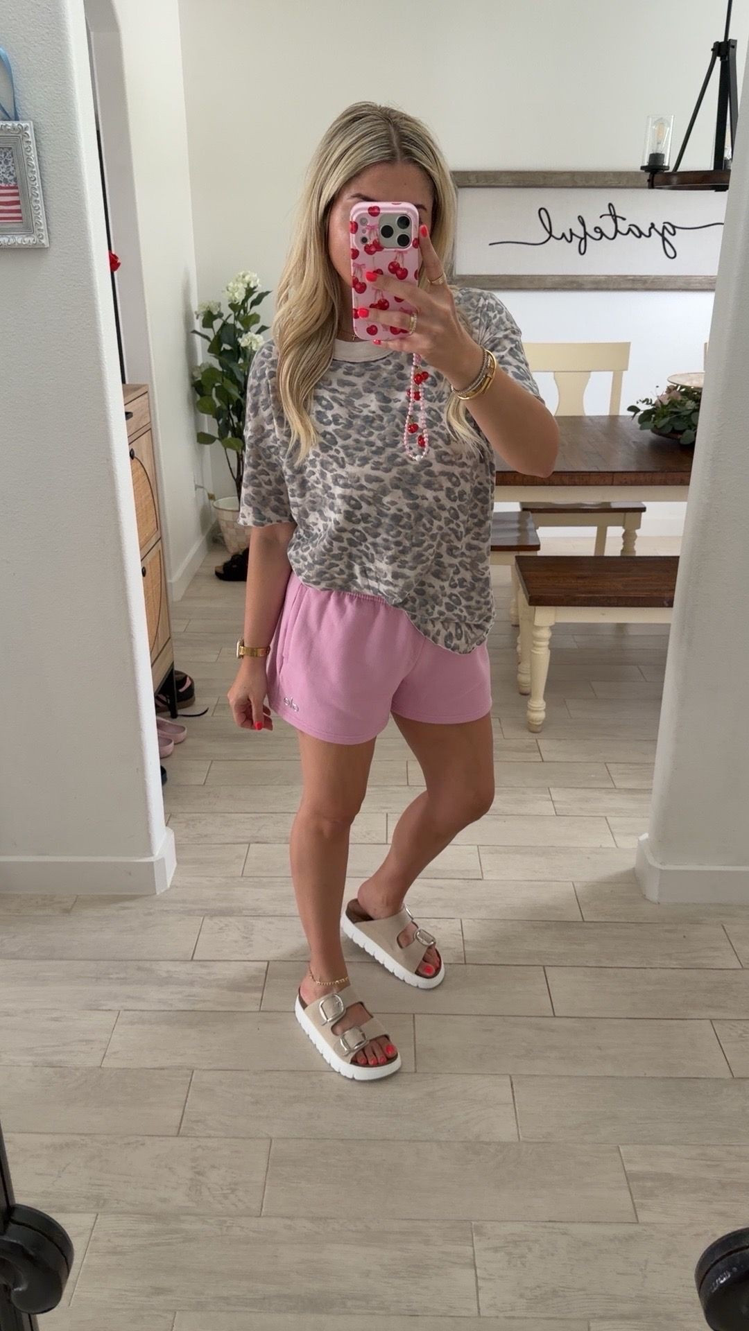 Comfy casual ootd on sale 
Xs tee
Small shorts 
Sandals tts

#LTKootd #LTKSaleAlert