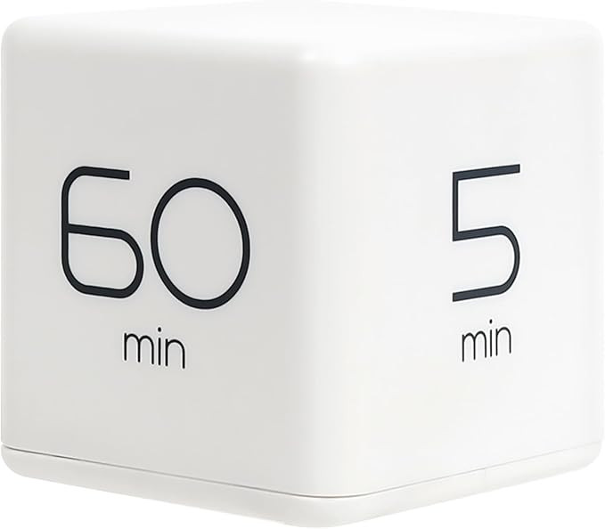 mooas Cube Timer (White), Timers Cube Flip Block Timers Productivity Gravity Sensor Time Manageme... | Amazon (US)