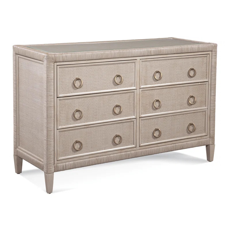 Sabal Bay 6 Drawer 54" W Rattan Double Dresser | Wayfair North America