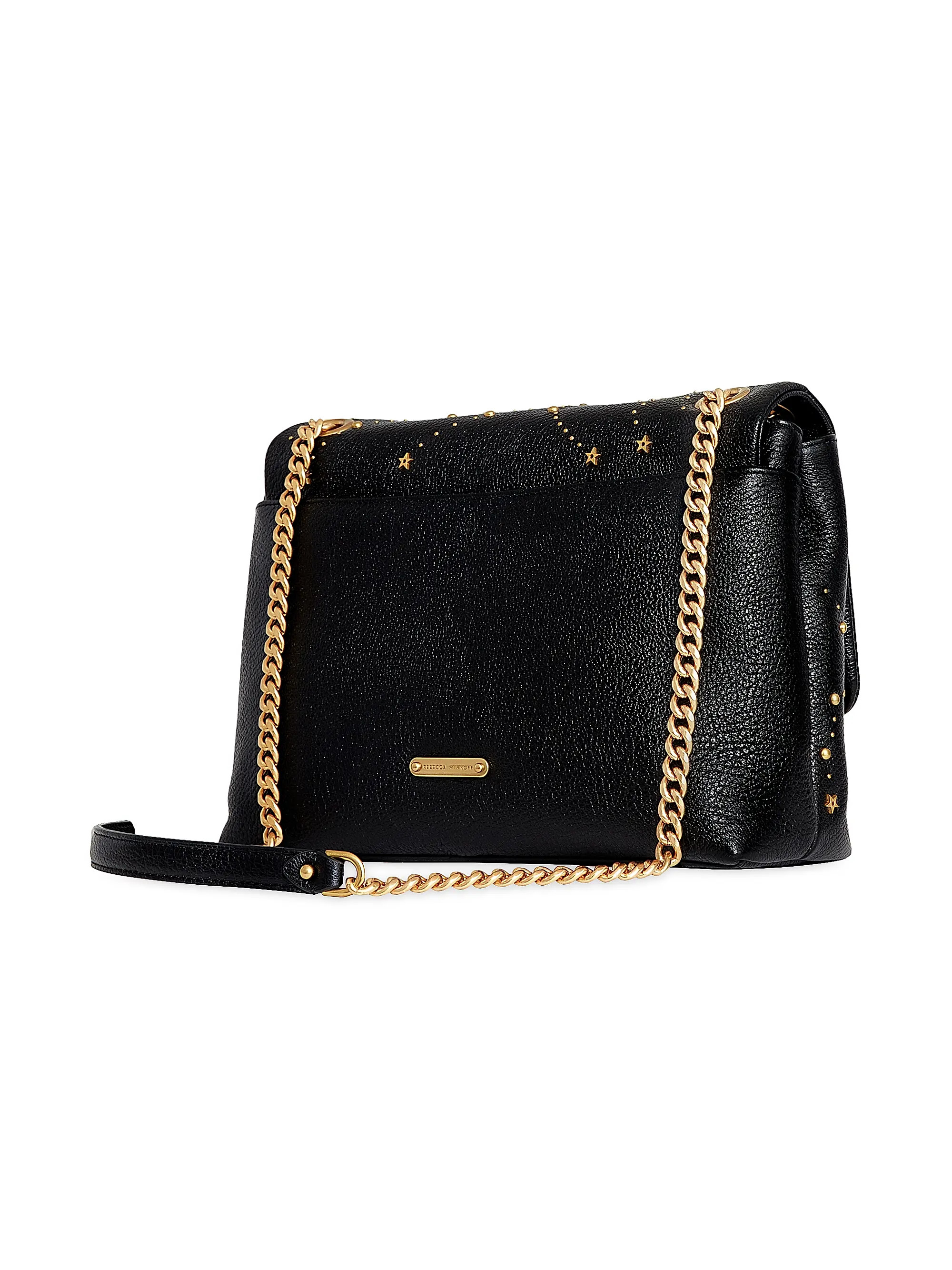 Edie Celestial Stud Leather Flap Shoulder Bag | Saks Fifth Avenue
