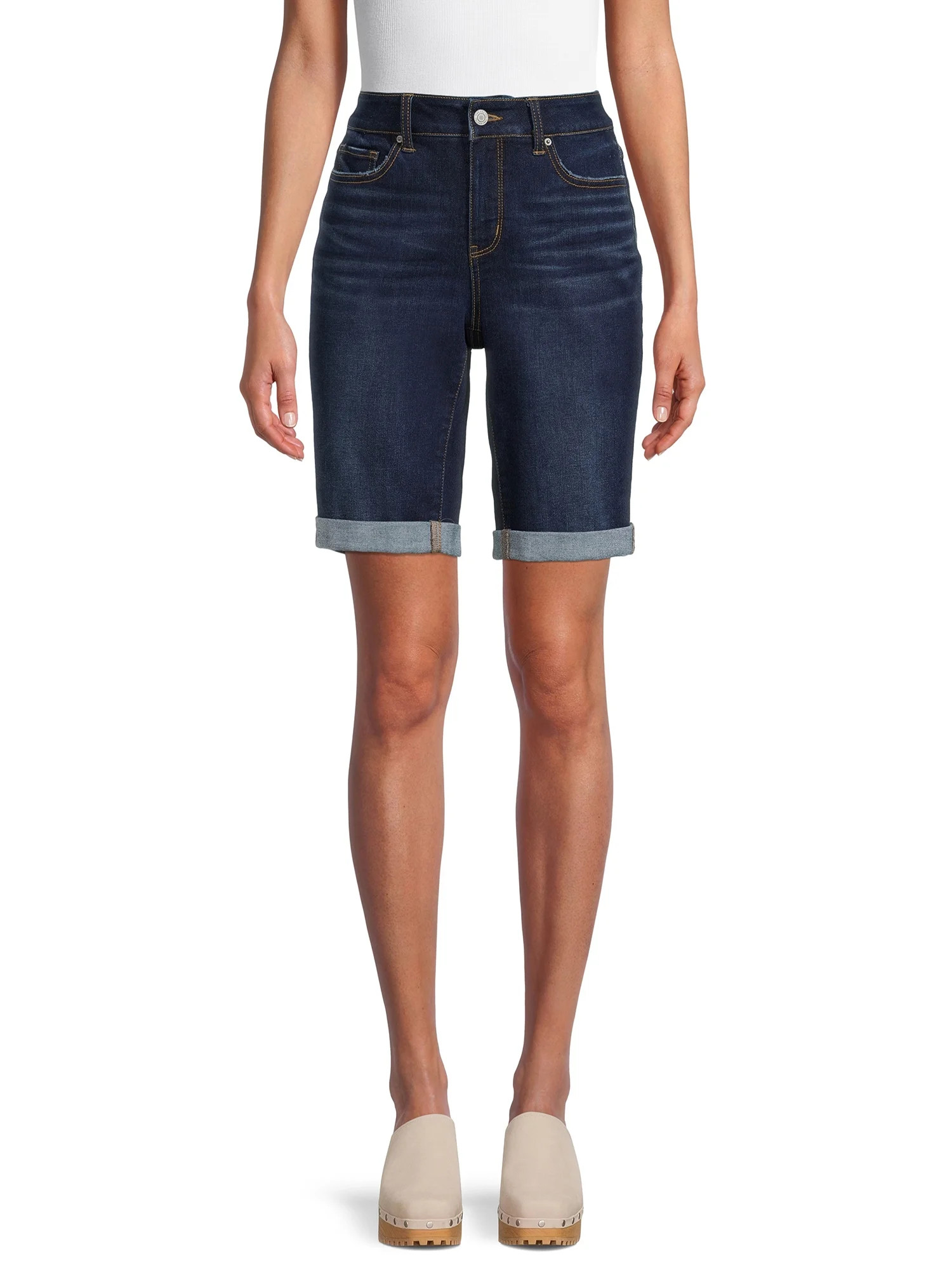 Time and Tru Women's Mid Rise Bermuda Short 10" | Walmart (US)