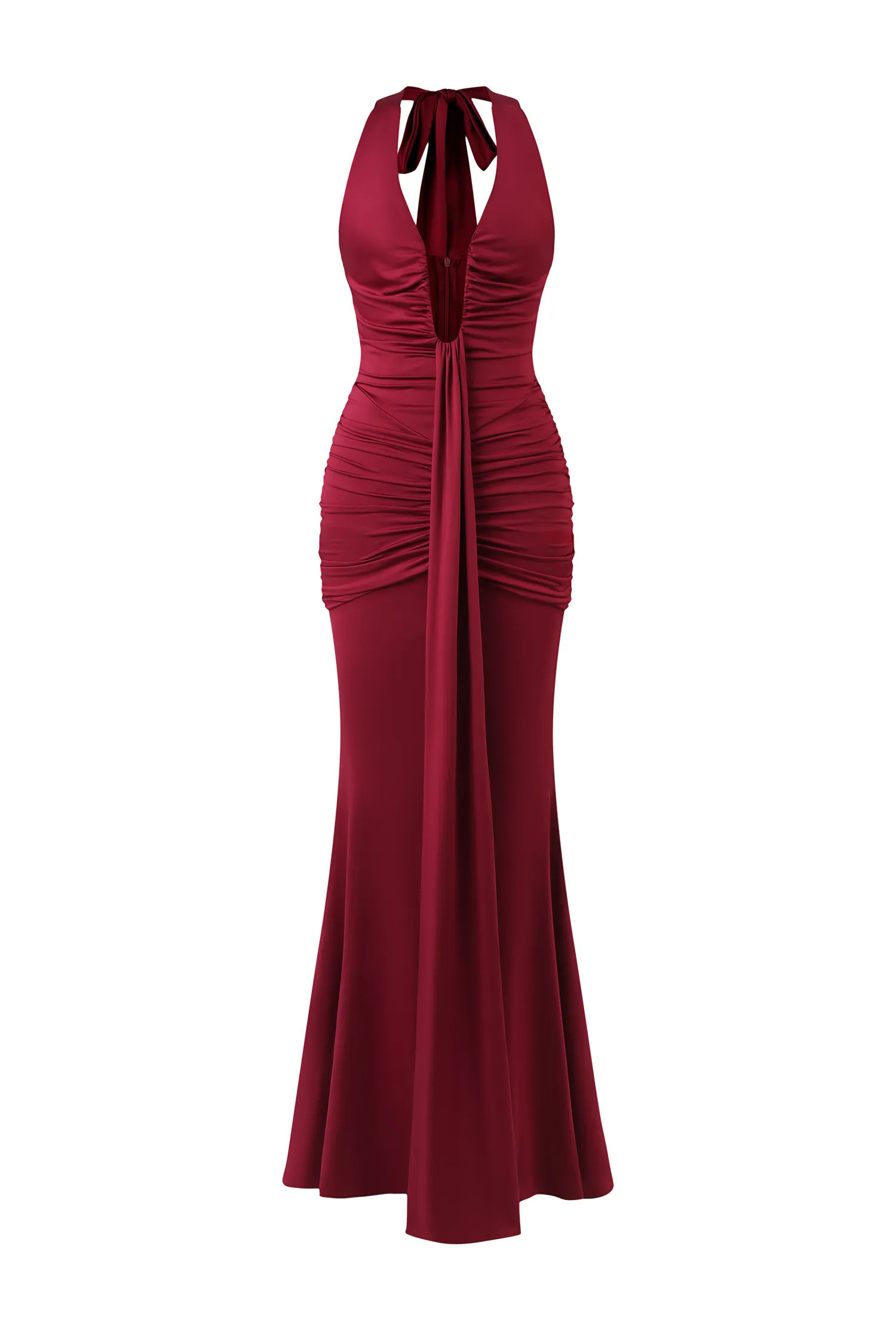 Elsie Halter Sleeveless V-Neck Wrinkles Maxi Dress | Bellabarnett Affiliate Marketing