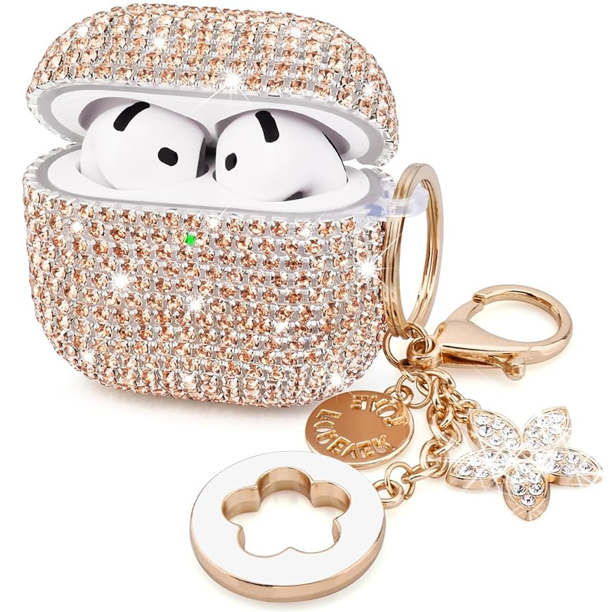 VISOOM Cute Jewelry Case for Airpods 4 Cases 2024 Cover Women, Sparkly Air pods 4 Gen Case Hard T... | Amazon (US)