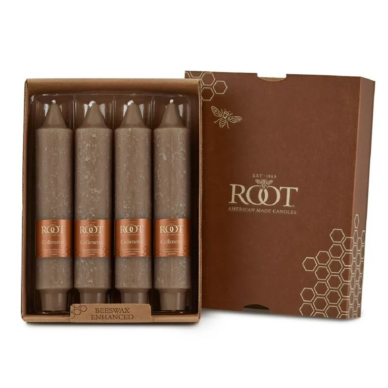 ROOT Candles Unscented Timberline Collenette Taper Candles, 7-Inch Tall, Box of 4, Color: Portobe... | Walmart (US)