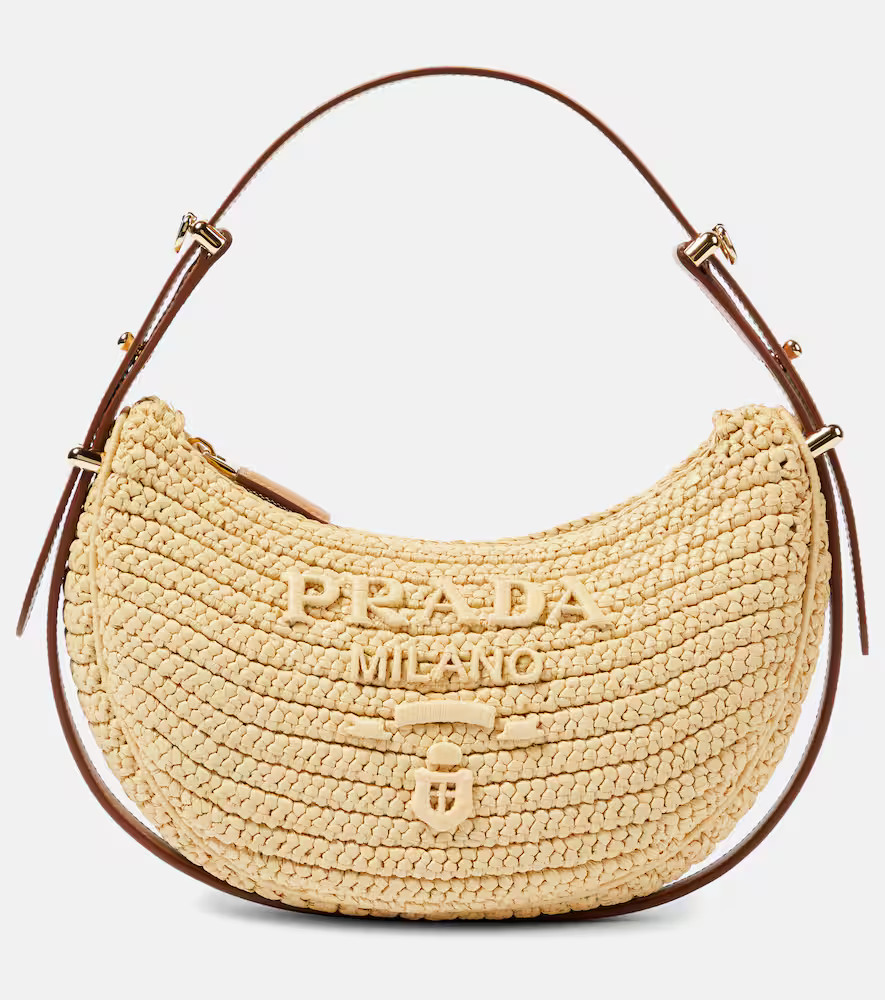 Prada Prada ArquÃ© raffia-effect shoulder bag | Mytheresa (US/CA)