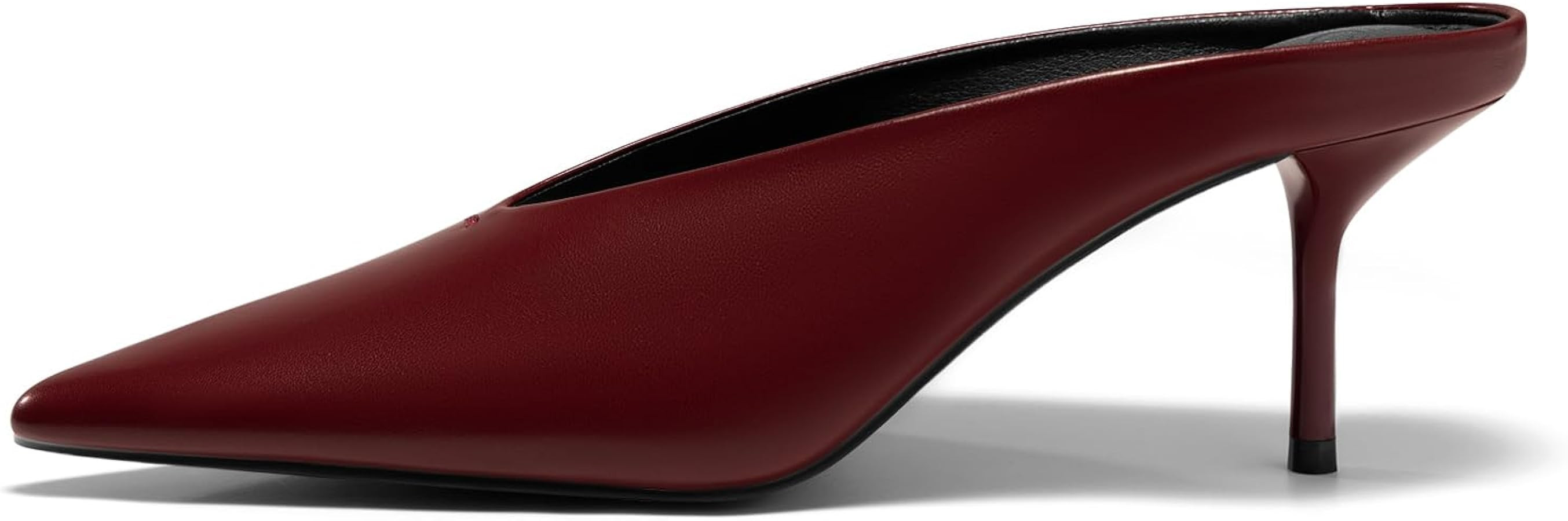 Coutgo Womens High Heels Mules Closed Pointed Toe Slide Sandals Slip On Summer Dress Shoes | Amazon (US)