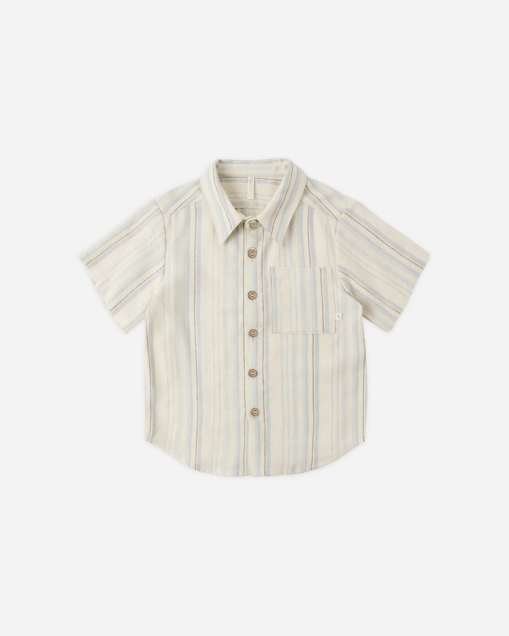 Collared Short Sleeve Shirt Sea Stripe | Rylee + Cru