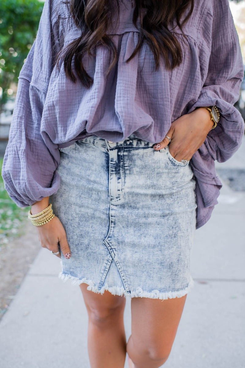 Babes Who Brunch Denim Skirt | Apricot Lane Boutique