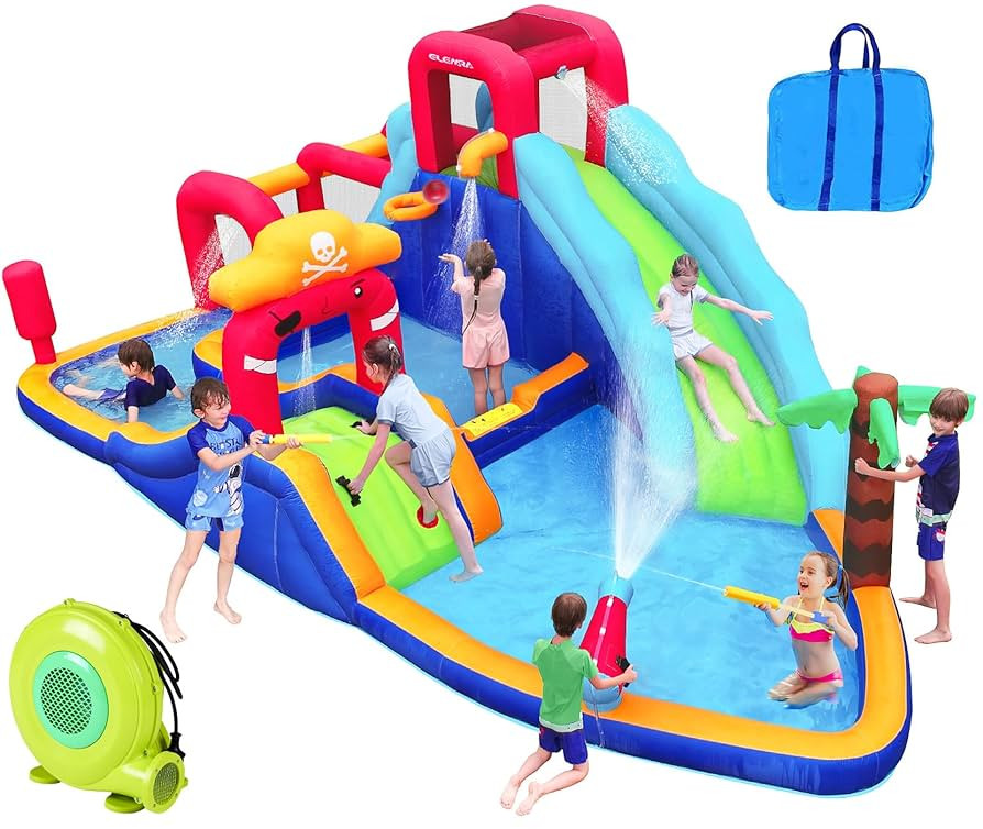 ELEMARA Inflatable Water Slide Bounce House, 10 in 1 Inflatable Water Park with Blower, 2 Slides ... | Amazon (US)