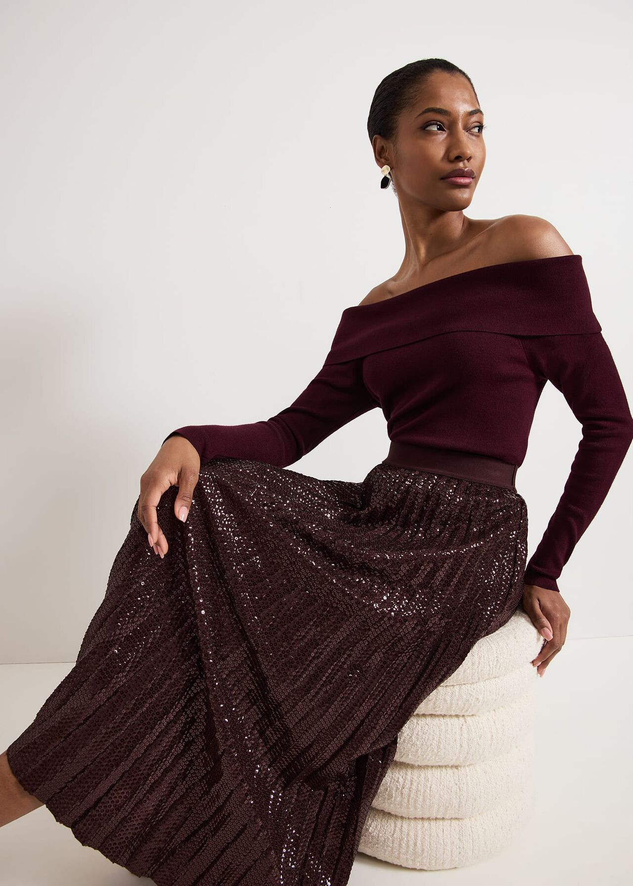 Alaina Sequin Pleated Skirt | Phase Eight UK | | Phase Eight (UK)