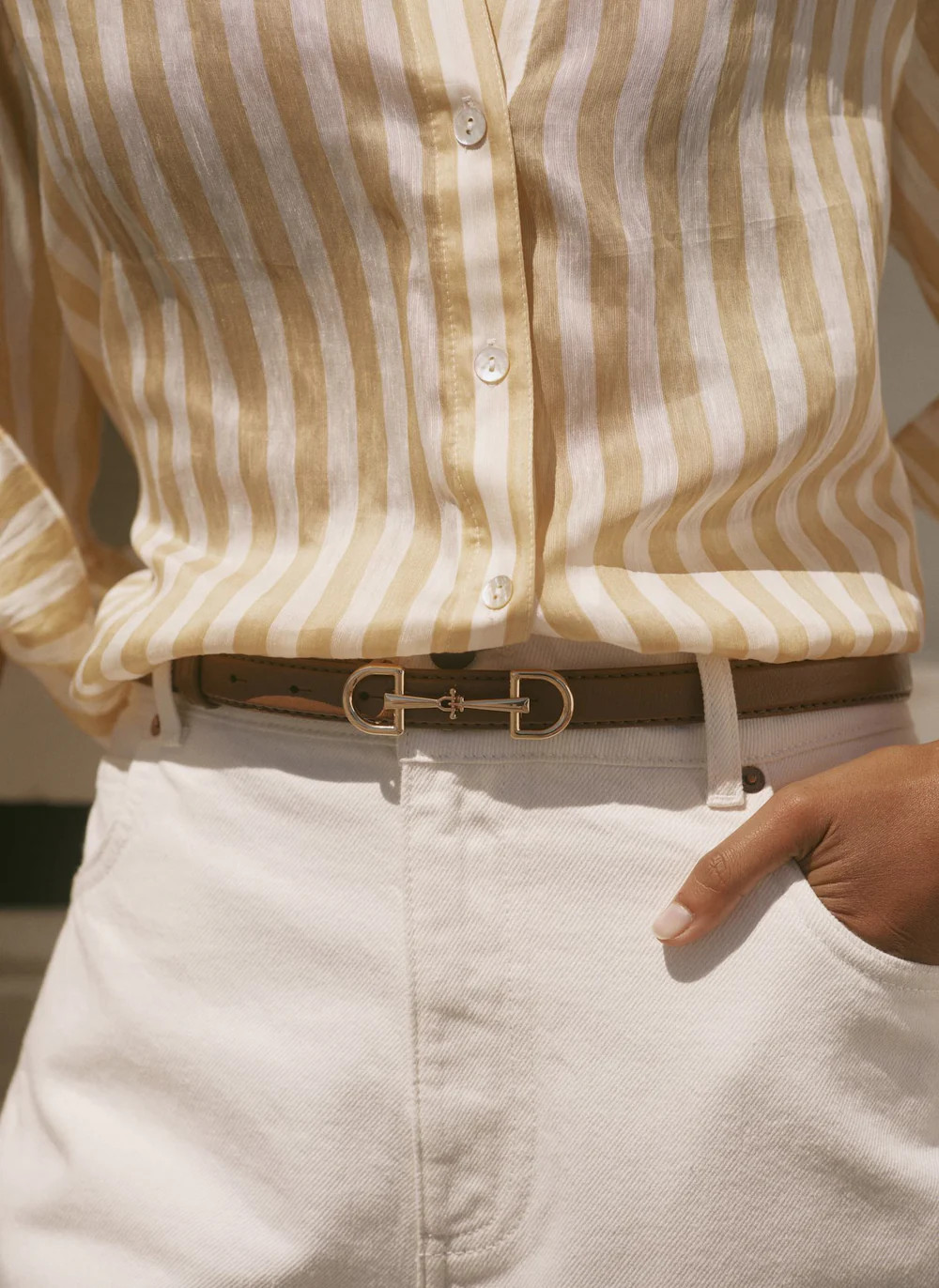 Yellow Suede Snaffle Belt | Mint Velvet