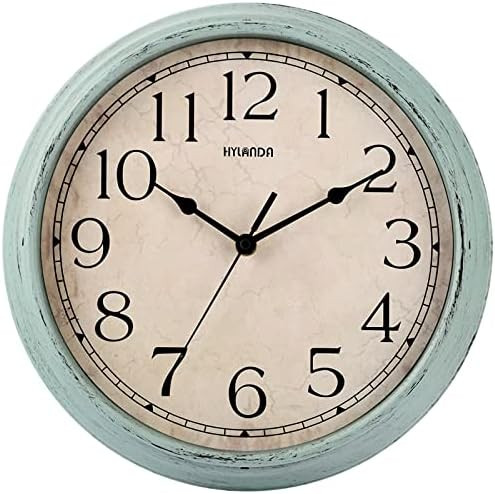Amazon.com: HYLANDA Wall Clock, 12 Inch Vintage Silent Retro Wall Clocks Battery Operated Non Tic... | Amazon (US)
