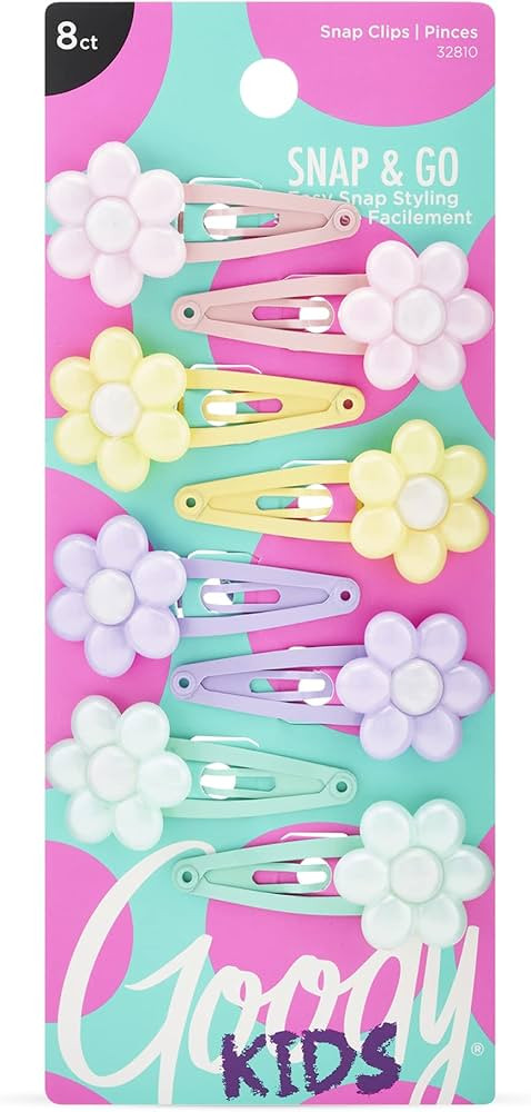 Goody Kids Mini Epoxy Contour Snap Clips - 8 Count, Daisy Charm - Just Snap Into Place - Suitable... | Amazon (US)