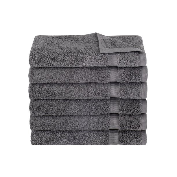 Classic Turkish Towels Villa Hotel Collection Cotton Hand Towels, Gray(6 Pieces) | Walmart (US)