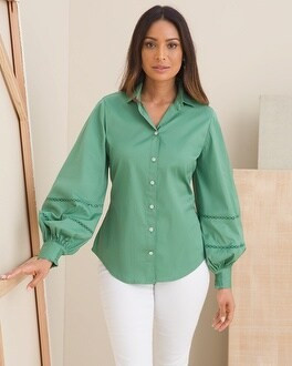 Poplin Billow-Sleeve Top | Chico's