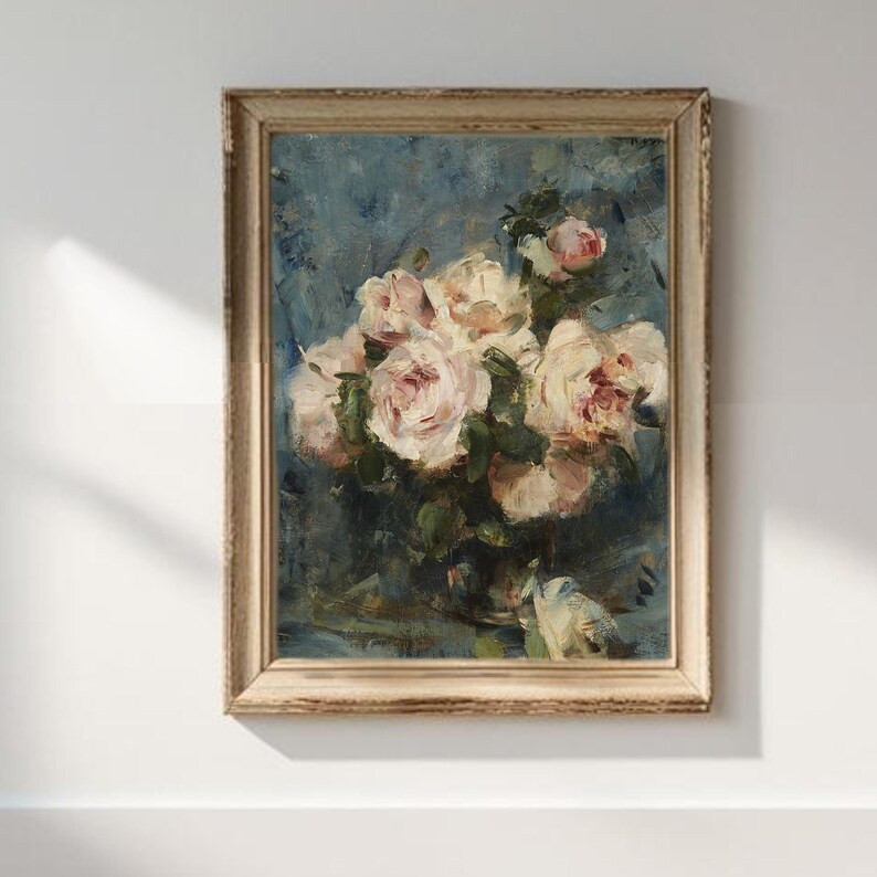 Vintage Floral Print Large Floral Wall Art Modern Farmhouse Cottage Home Decor Gift or Entryway G... | Etsy (US)