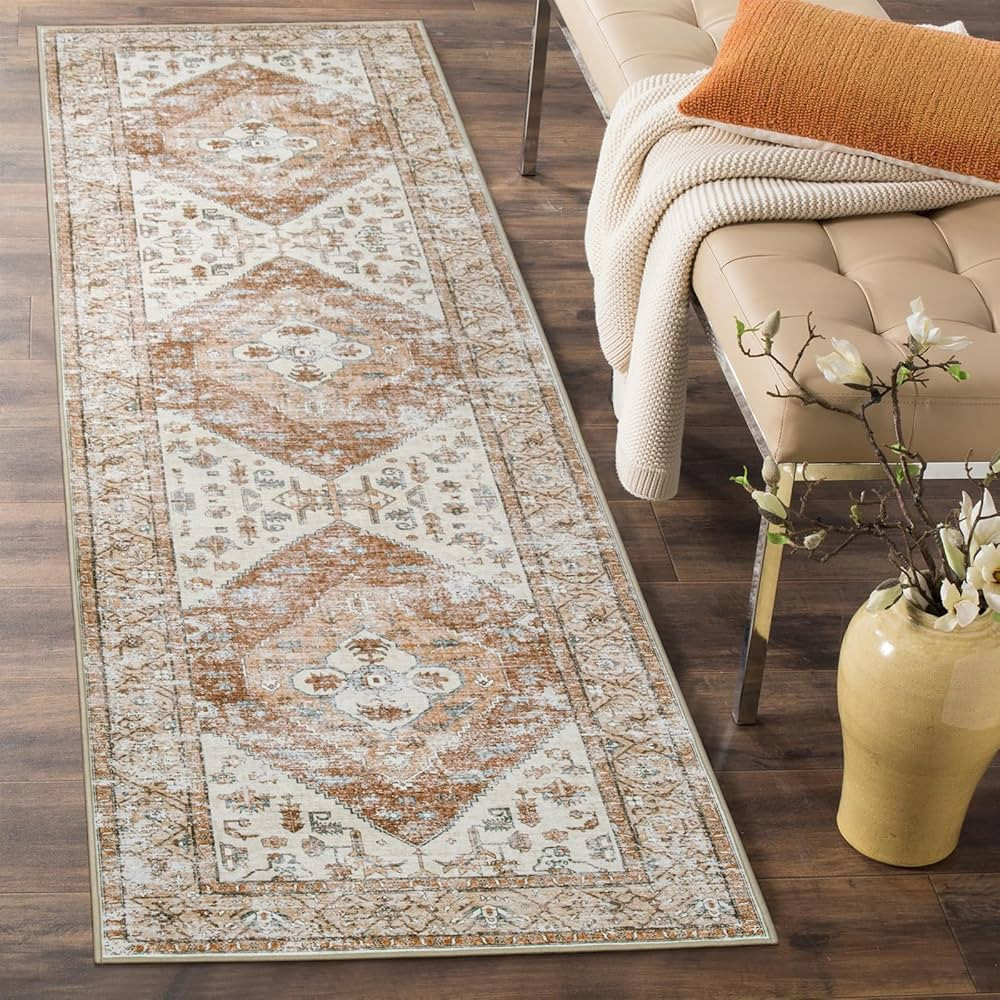 Lahome Boho Hallway Runners - 2x8 Runner Rug Non-Slip Washable Kitchen Runner Non-Shedding Lightw... | Amazon (US)