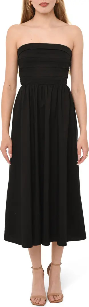 x Styled by COCO! Sammie Pleat Strapless Stretch Cotton Sundress | Nordstrom Rack