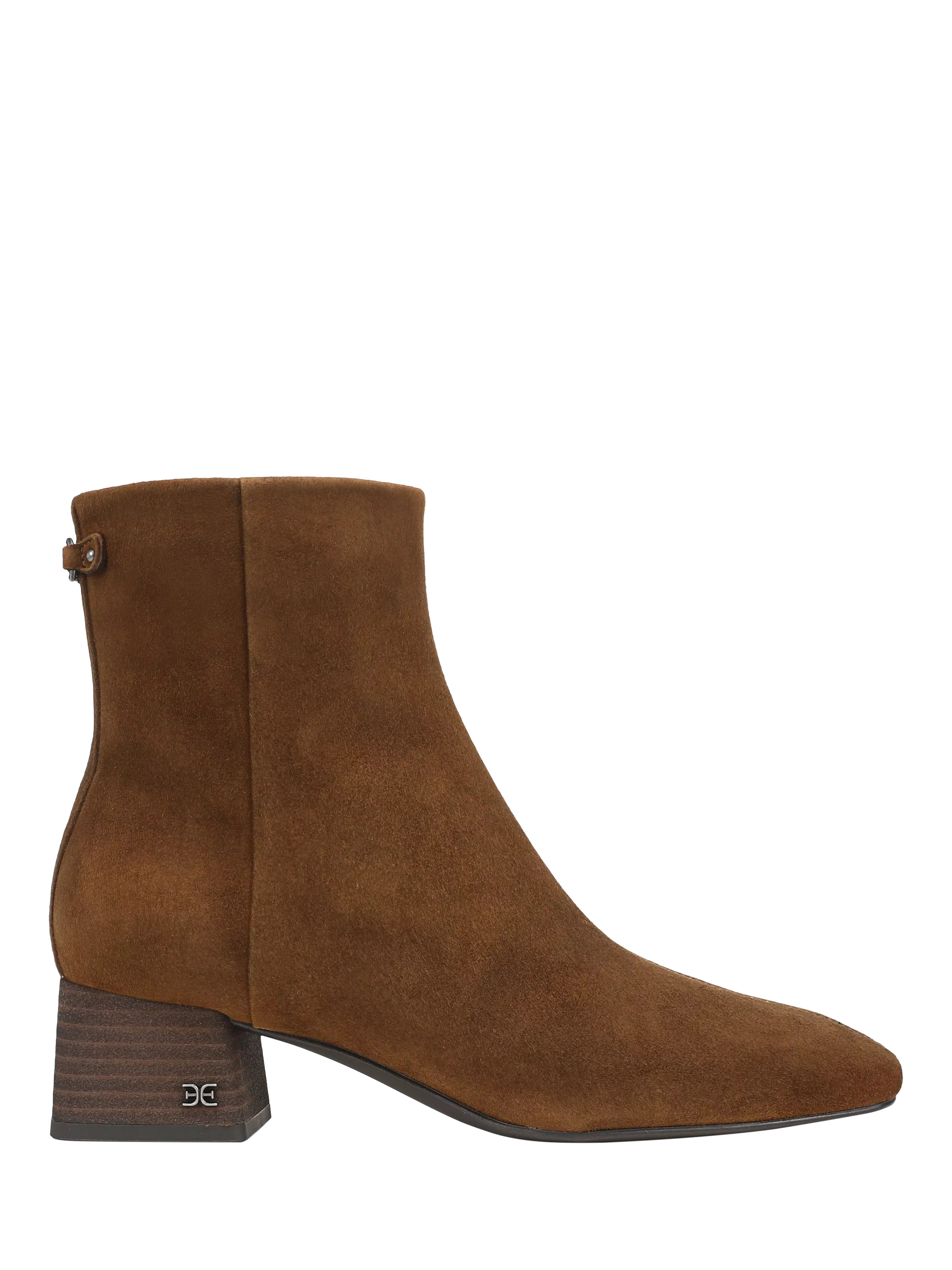 Sam Edelman Paige Suede Stacked Heel Ankle Boots, Warm Nutmeg | John Lewis (UK)