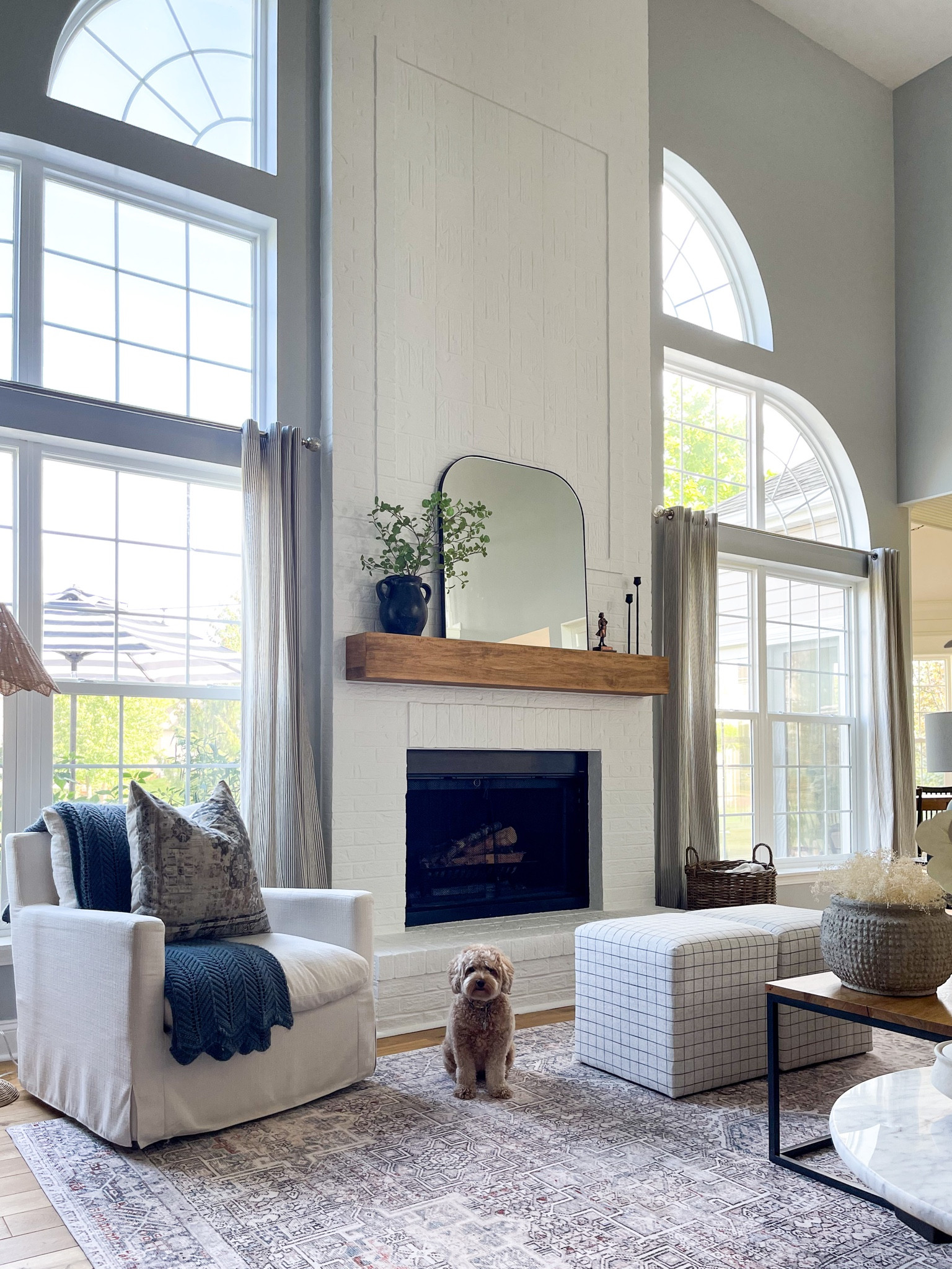 Family room, fireplace, mantel, home decor, cozy living, Pottery Barn, Target, Benjamin Moore, Studio McGee, home decor, interiors, custom home, home design, design inspo, home inspo  

#LTKsalealert #LTKhome