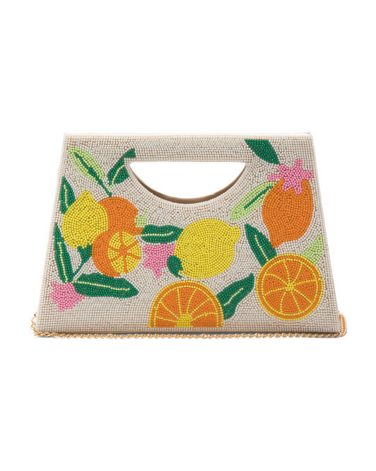 Beaded Lemon Clutch | TJ Maxx