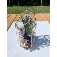 Terrarium, Gold Faux Succulents, Boho Decor, Home Table Top Purple & Gold, Modern Farmhouse, Gift Id | Etsy (US)