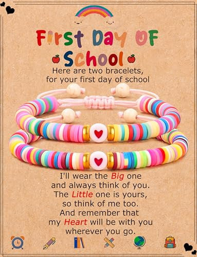 JoycuFF First Day of School Gifts Mommy and Me Bracelets Back to School Supplies First Day of School Gifts for Student Mom Daughter Bracelets Back to School Stuff Gift for Student Daughter | Amazon (US)