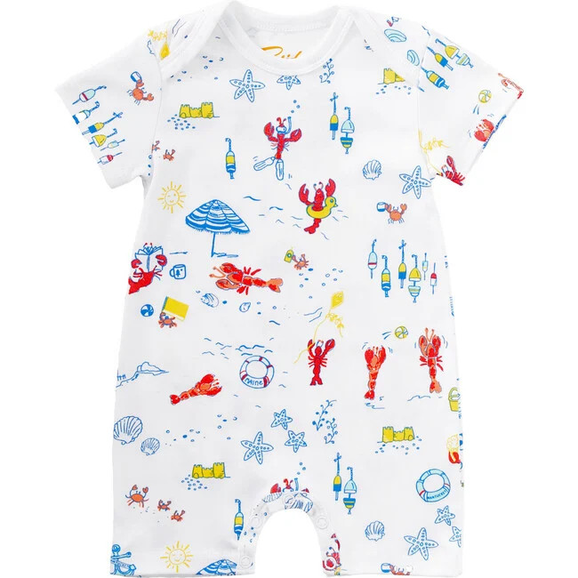 Lobsters On Vacation Romper, Multi | Maisonette