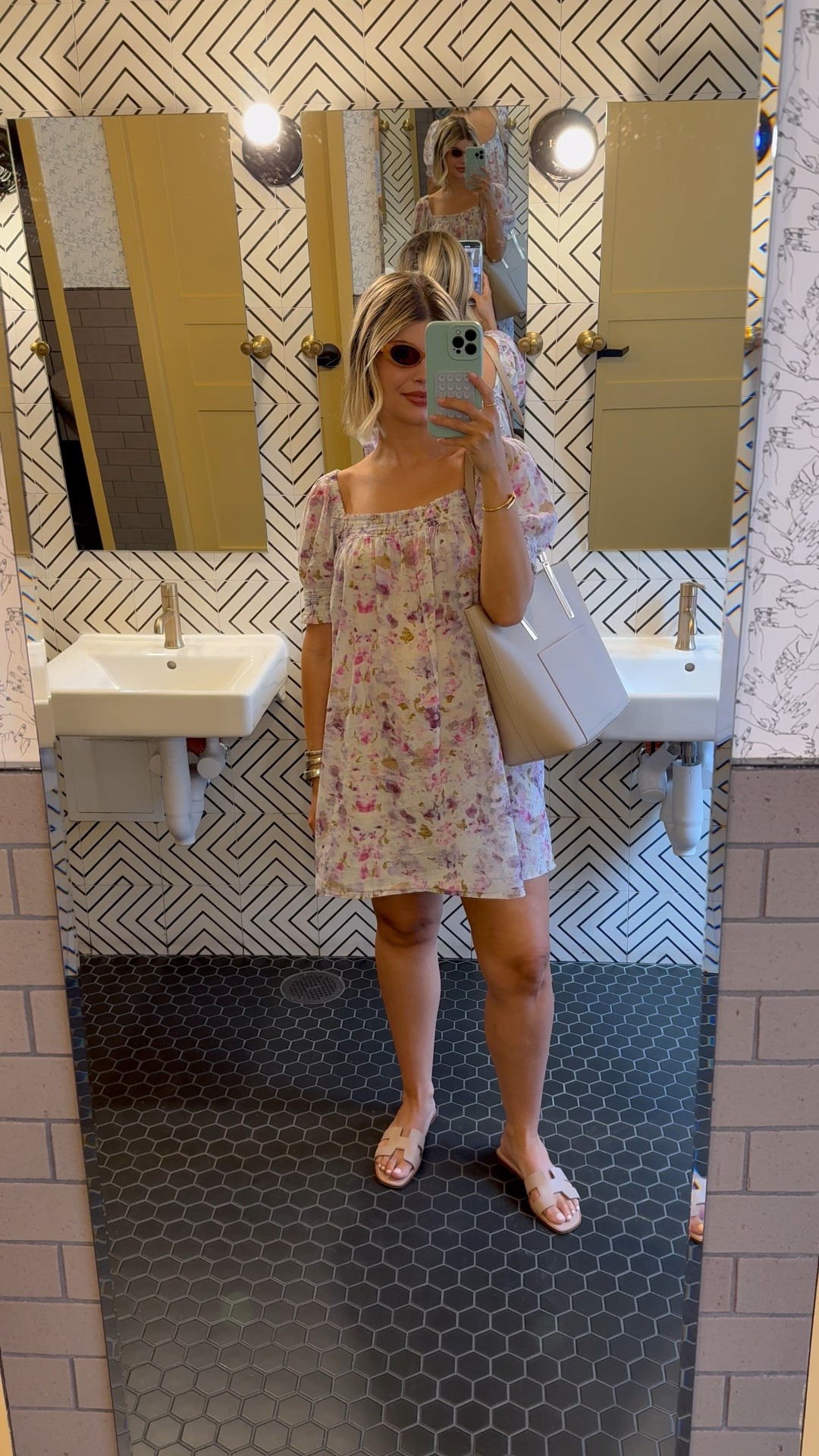 Office Fit: Heat Wave Pregnancy Edition 
This is your reminder to not sleep on off-price and resale sites. The entire look is discounts, thrifted and pre-loved. It’s the J.Crew 4th of July sale so I’m linking some great summer pieces. Tons of linen and sets on sale, plus easy everyday office appropriate options (that are bearable to wear on a hot summer commute) 
- Sunnies are AIRE from Century 21 (I do usually buy this brand from Shopbop since it’s very affordable) 
- Dress is J.Crew and I thrifted it new with tags from a local shop 
- Bag is unbranded from TJMaxx 
- Sandals are Hermes Oran from Vestiaire Collective, barely worn, came with the box & receipt, got them 50% off retail 

#LTKWorkwear #LTKFindsUnder50 #LTKBump