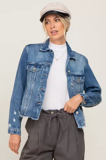 Cropped Utility Denim Jacket