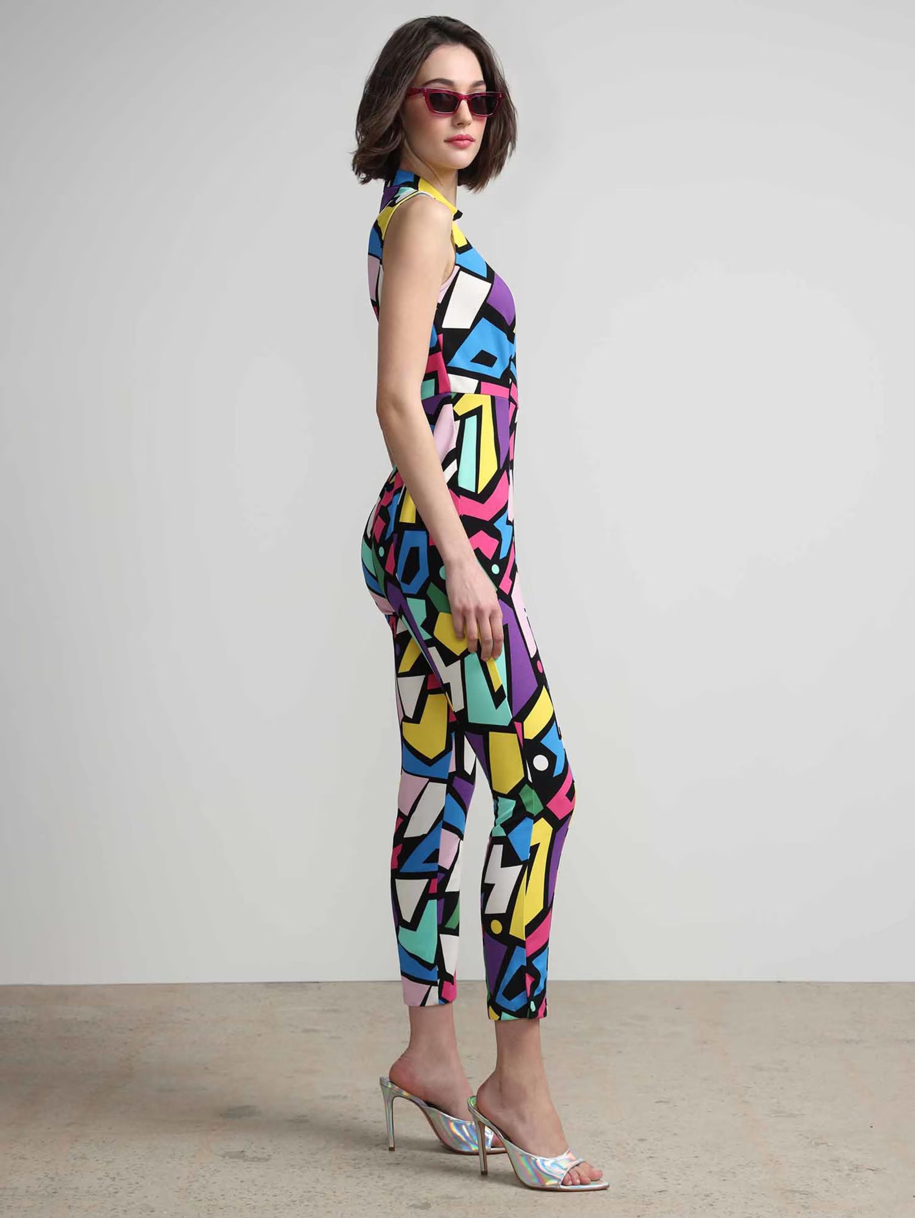 Geometric-Print Jumpsuit - Magic Crepe® | New York & Company