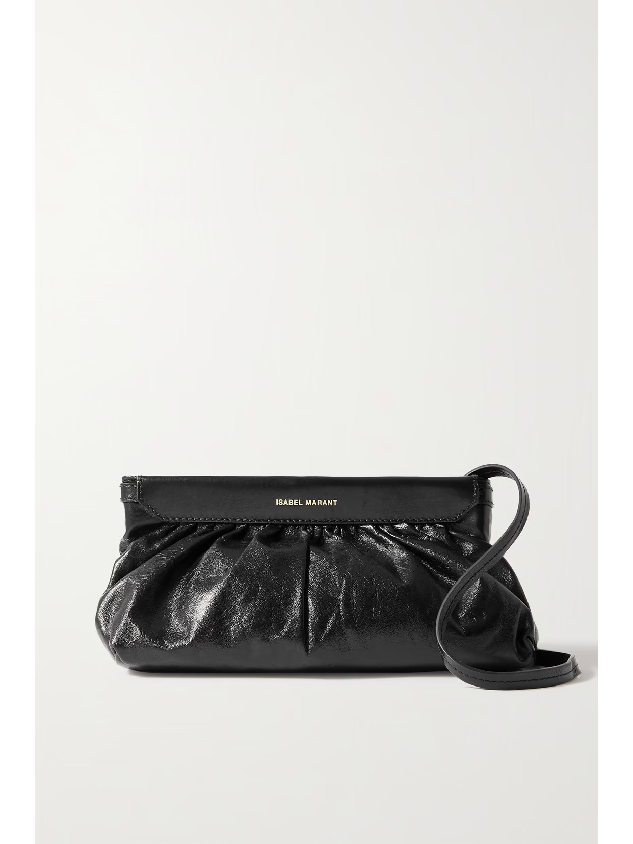 Isabel Marant - Luzes Gathered Leather Shoulder Bag - Black | NET-A-PORTER (US)