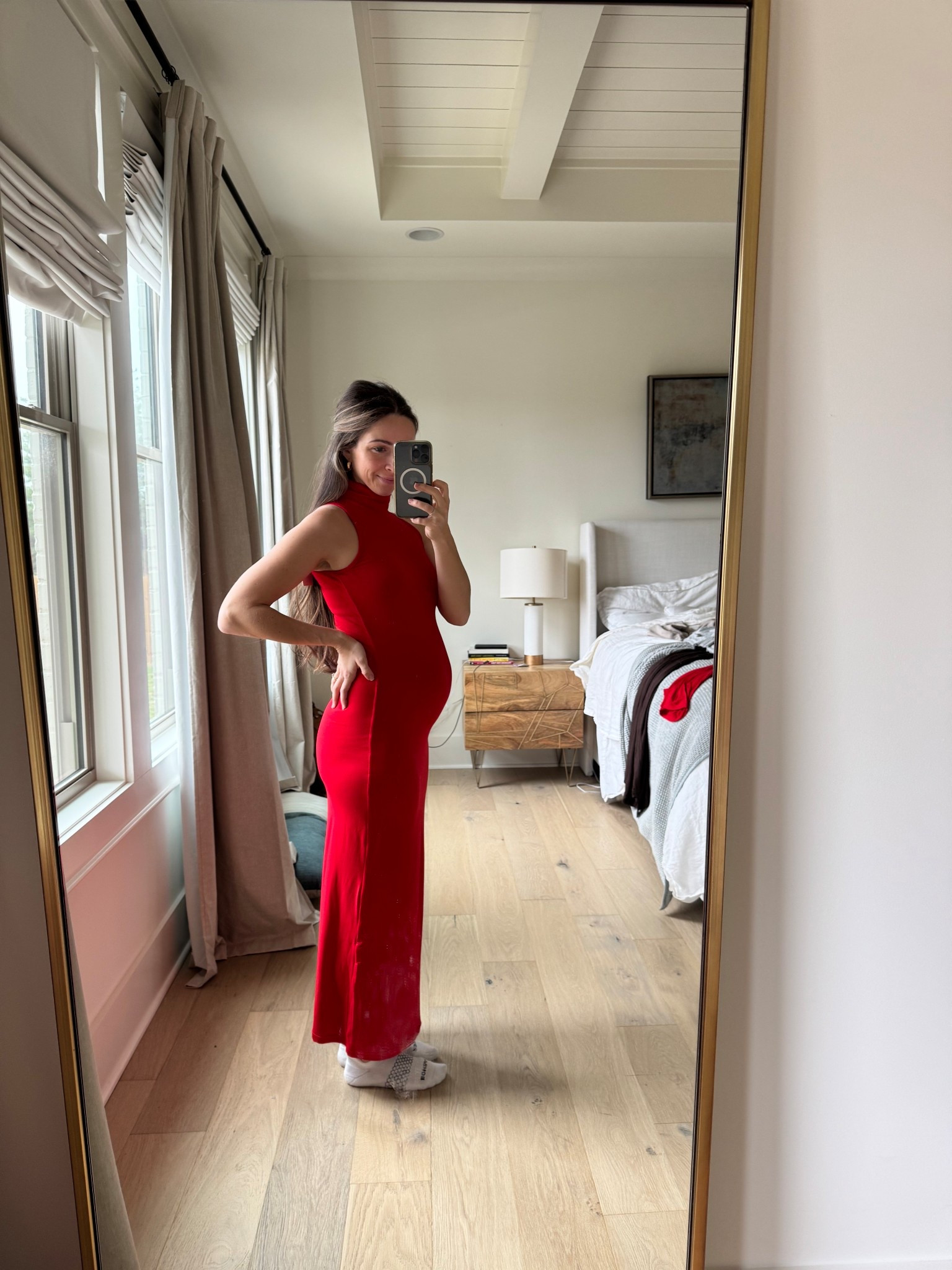 The perfect holiday dress for the bump! Wearing a medium and 16 weeks pregnant here. 

#LTKSeasonal #LTKHoliday #LTKBump