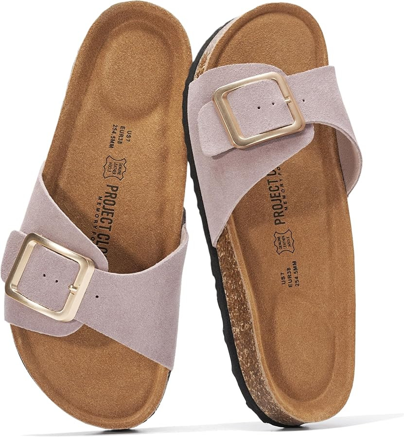 Project Cloud 100% Genuine Leather Sandals Women Dressy Beach Essentials Slides for Women Footwea... | Amazon (US)