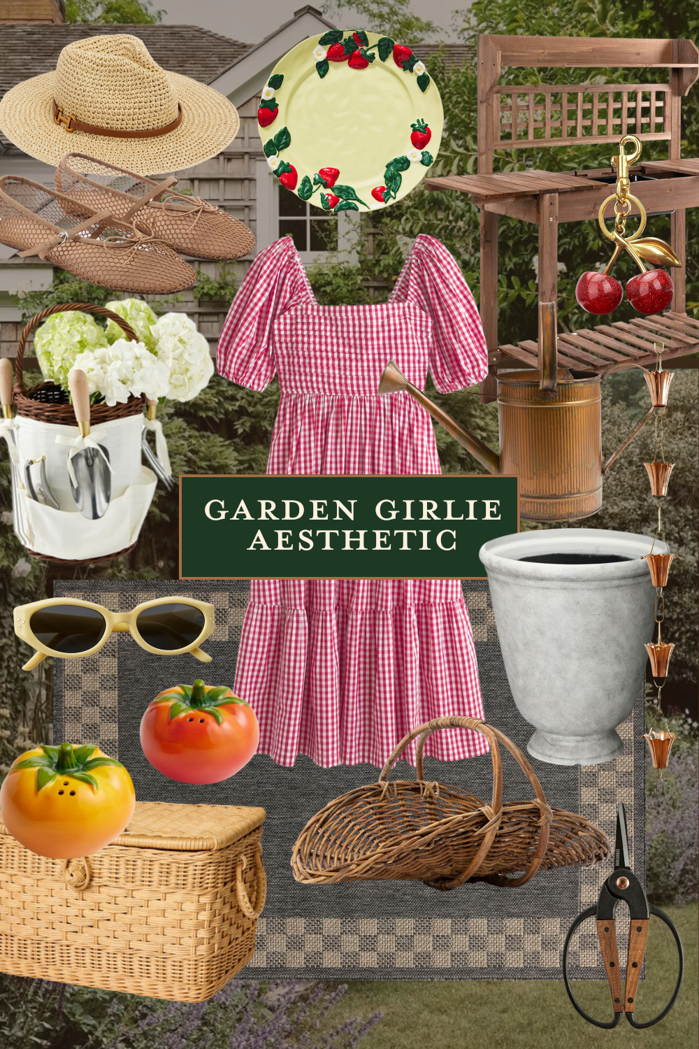 The Garden Girlie Aesthetic 🪴🍅🥬🍓🫛🍒
I may not have a green thumb but I am loving the garden vibes this spring for home and apparel. Gingham dresses, straw hats, fruit and veggie themed kitchenware, aesthetic gardening tools... I'm here for it. 

 

#LTKStyleTip #LTKSeasonal #LTKHome