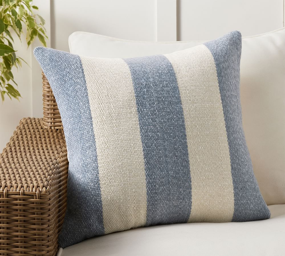 Classic Striped Handwoven Outdoor Throw Pillow | Pottery Barn (US)
