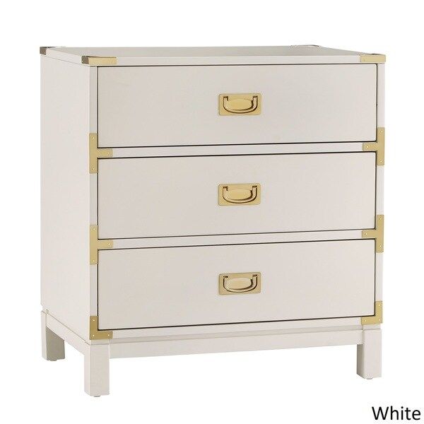 Kedric 3-Drawer Gold Accent End Table Nightstand by iNSPIRE Q Bold | Bed Bath & Beyond