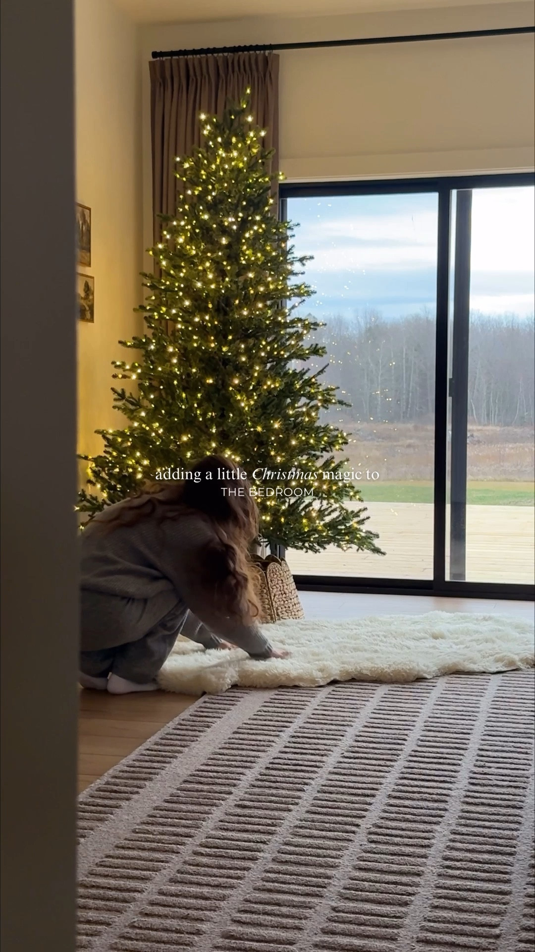 Added a little holiday cheer to the bedroom and I’m obsessed. Let this be your sign to put a Christmas tree in your room this year— trust me, it hits different. 🥹🎄

I kept things simple with the sweetest touches… bells, pinecones, little gingerbread men, wood houses, and these adorable Amazon trees I’ve been styling everywhere lately. And the fur rugs? They add the softest, luxe-cozy feel to the whole space.

And of course, the true star: my twinkle Christmas tree from Home Depot paired with the prettiest scalloped tree skirt. Finished with a couple of wreaths, garland on the mirror, and bows on everything… because why not? 🎀

Cozy, simple, festive… exactly how I love it. 🥰

#LTKsale #LTKhome #LTKholiday