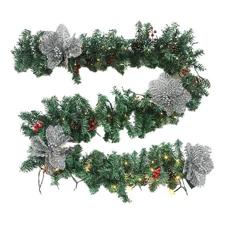 Paptzroi Wreath Tree Christmas Staircase Christmas Rattan Vine Decoration Artificial String Flower H | Walmart (US)