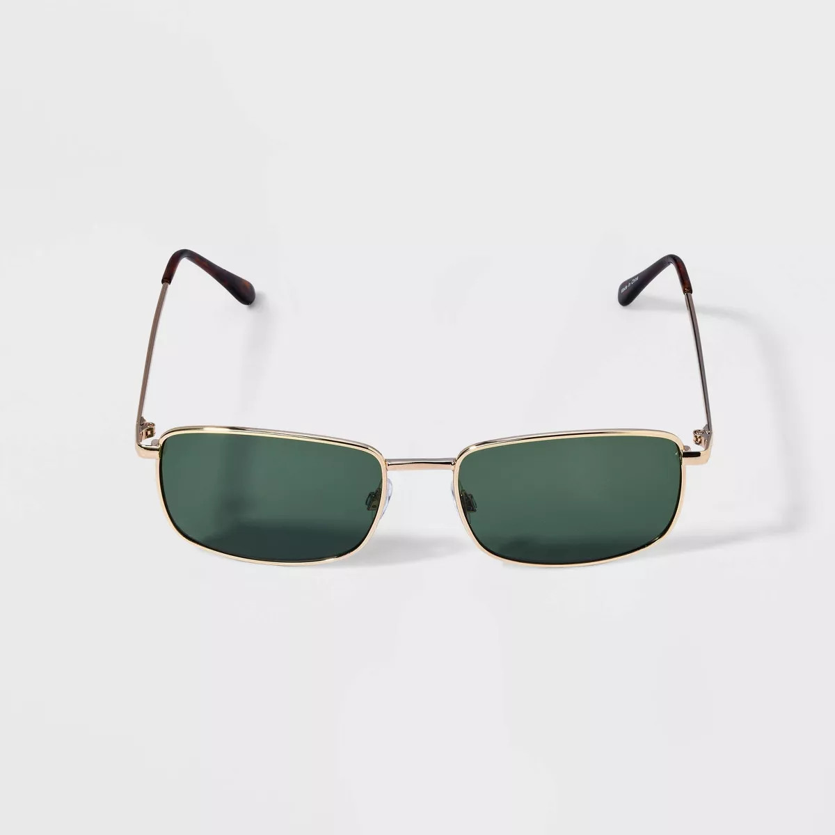 Women's Metal Rectangle Sunglasses - Wild Fable™ Gold: Adjustable Nose Pads, Maximum UV Protect... | Target