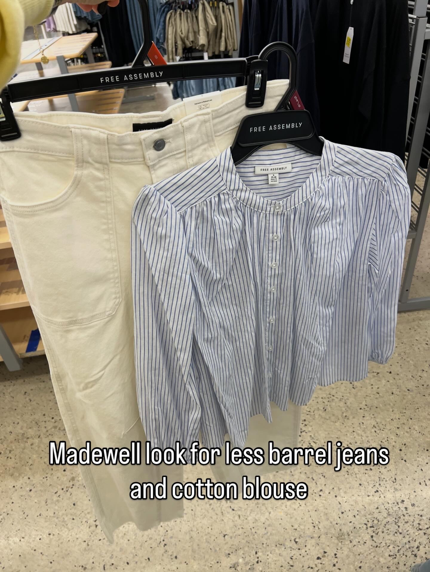 Maxwell or Walmart?! Cotton blouse and barrel jeans that could pass for the brand name. #walmartfashion 

#LTKOver40