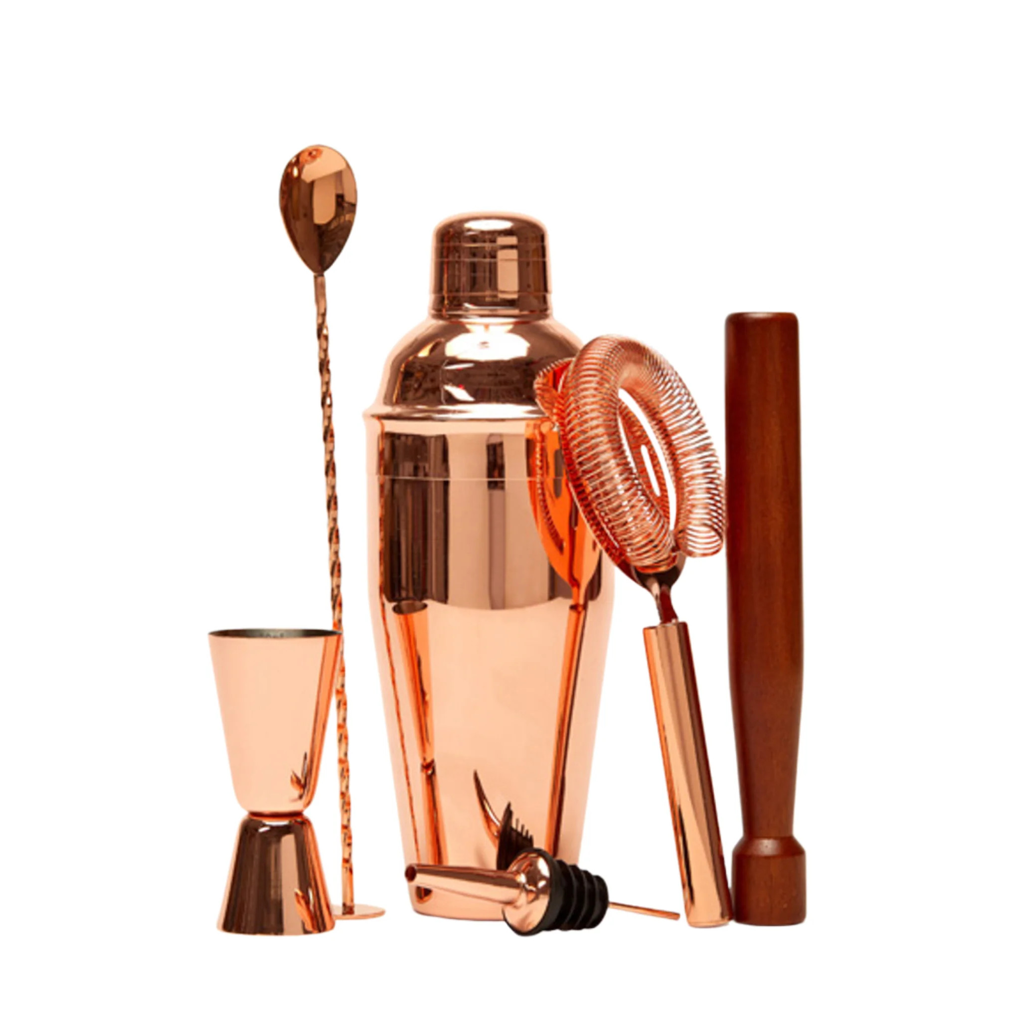 Santino 6-Piece Bar Tool Set in Opulent Copper, Set of 6 | The Well Appointed House, LLC