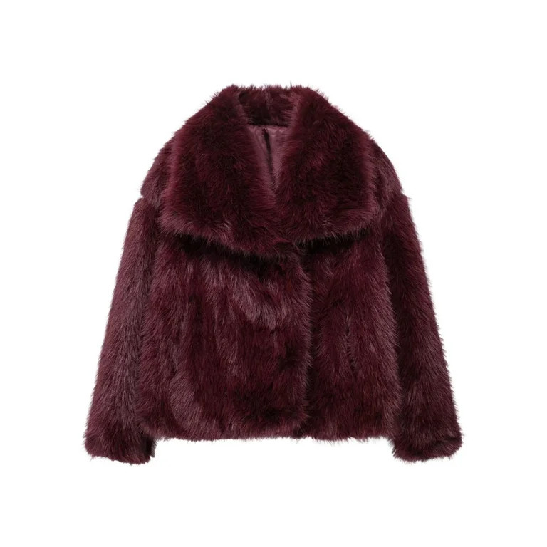 Roncen Women's Winter Solid Color Long Sleeve Coat - Warm Faux Fur Trim Outerwear with Cozy Linin... | Walmart (US)