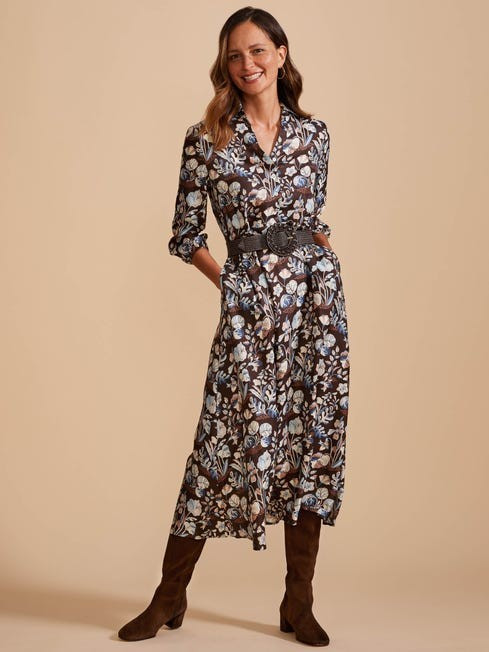 Mollie Silk Dress in Pop Floral | J.McLaughlin