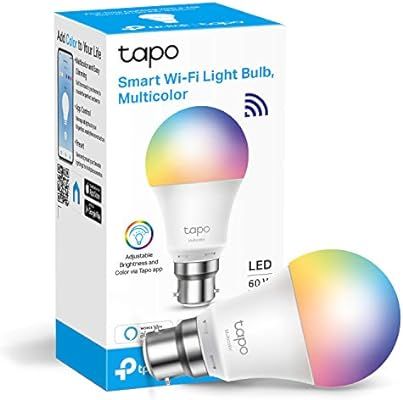 TP-LINK Tapo Smart Bulb, WiFi Smart Switch, B22, 8.7 W, No Hub Required, Works with Amazon Alexa ... | Amazon (UK)