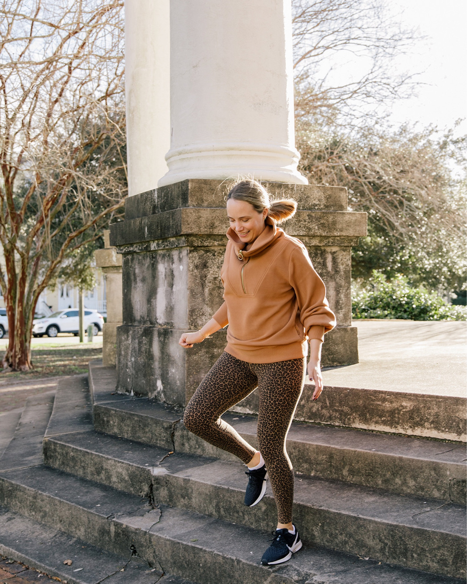 There is no better feeling than sticking to your workouts, hitting your goals. getting stronger and faster, and feeling like what felt impossible even just a month ago isn't as hard anymore. I have been really proud of the running progress I have made over the past couple months. For me, there is no better way to reward that hard work than with cute workout wear! I rounded up some favorite workout pieces from @saks in my LTK shop. The best leopard set, a chic slouchy pullover, and more! #SaksPartner #Saks